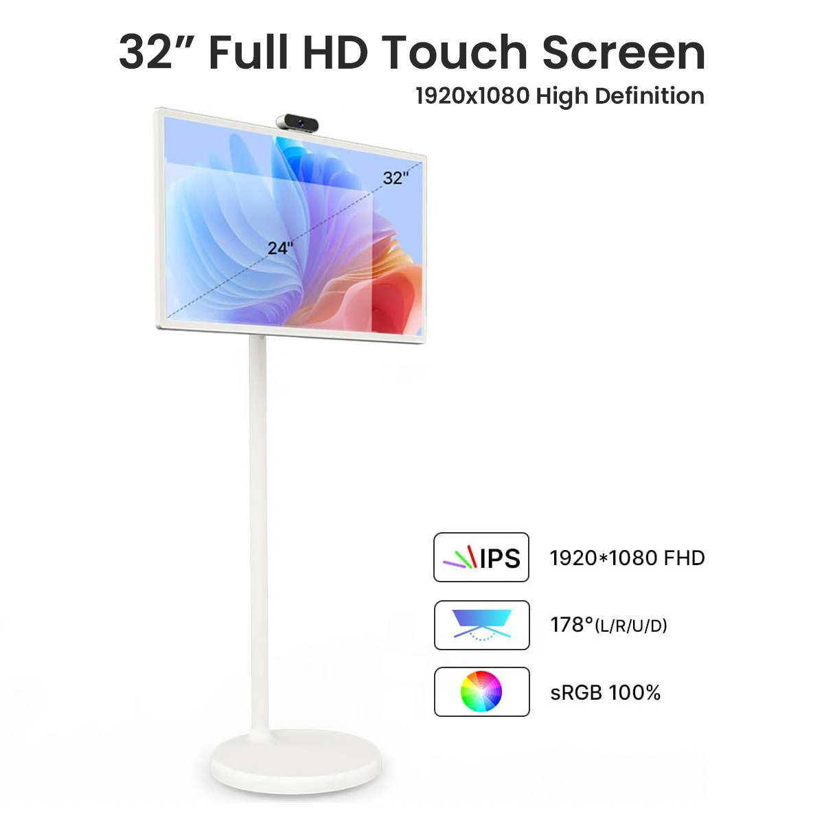 32" Portable TV on Wheels
