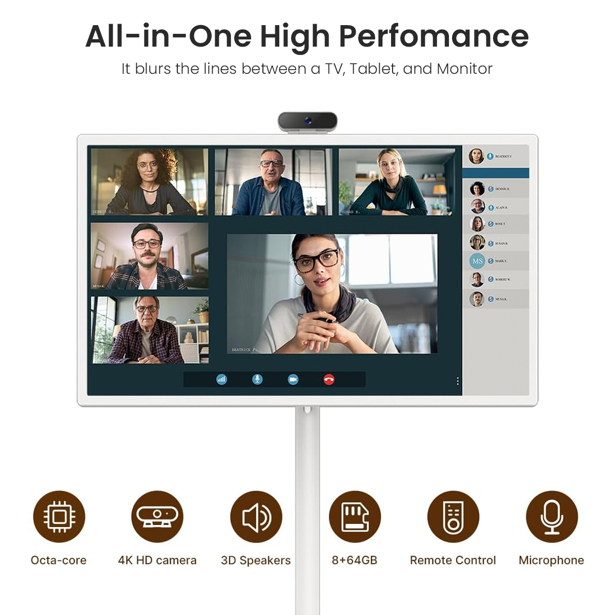 32" Portable TV on Wheels