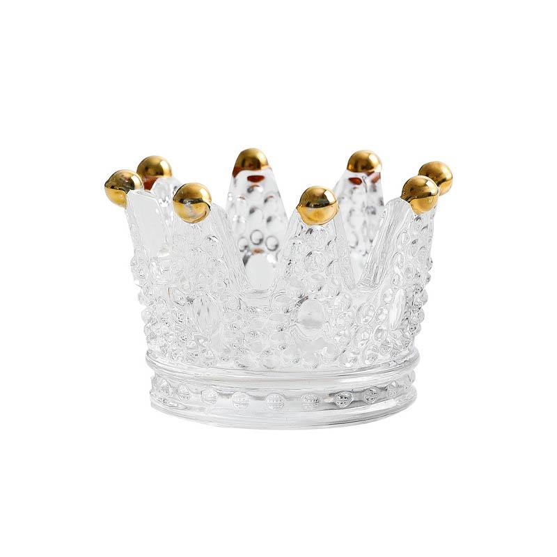 Crown Glass Candle Holder