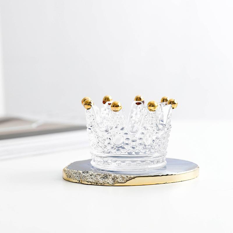 Crown Glass Candle Holder