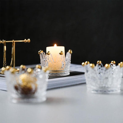 Crown Glass Candle Holder