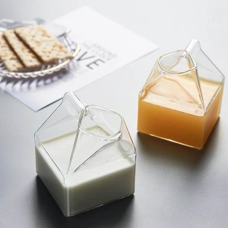 Milk Carton Transparent Glass