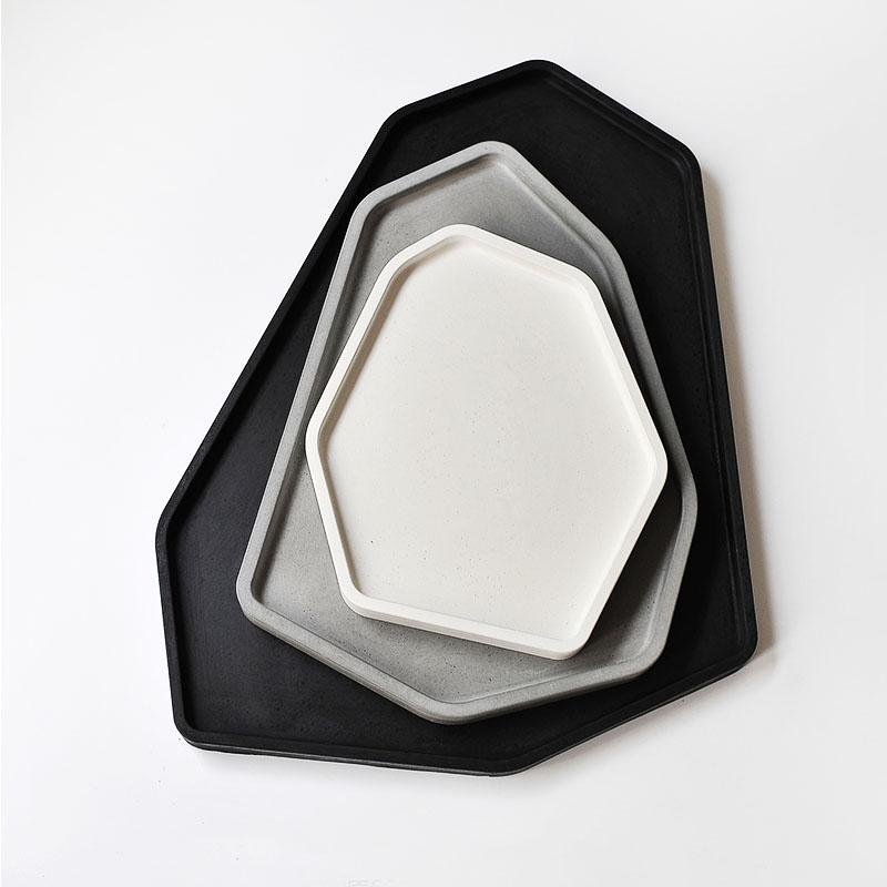 Moyi Textured Concrete Accessory Trays