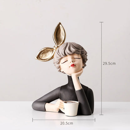 Lovely Bow Girl Figurine