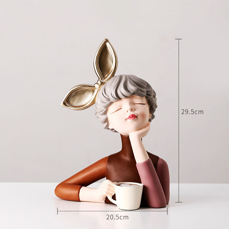 Lovely Bow Girl Figurine